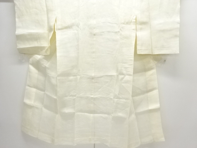 アンティーク　本麻透かし織　草花模様長襦袢